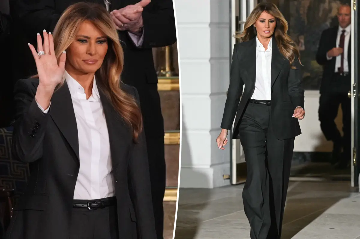 Melania Trump wears Dolce & Gabbana pantsuit to State of the Union 2026