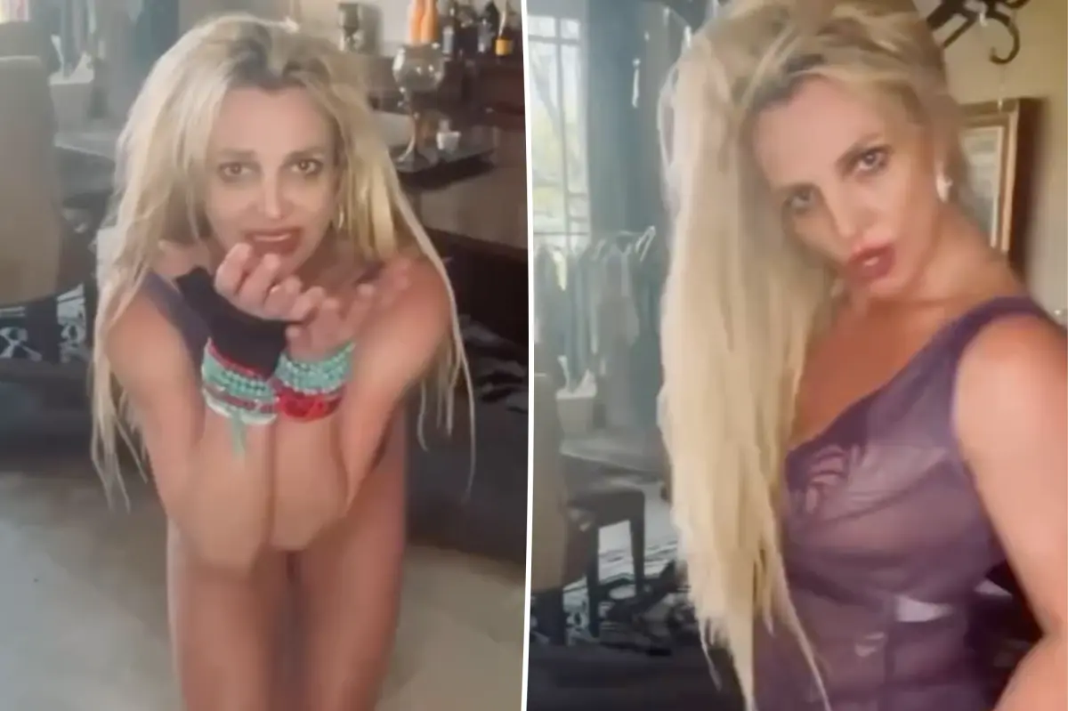 Britney Spears suffers wardrobe malfunction in dining room dance video