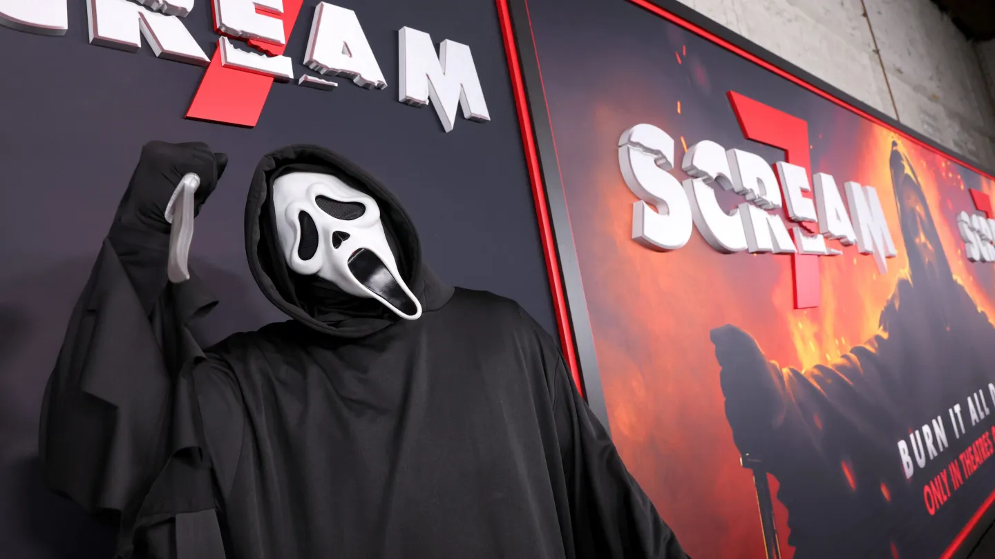 Pro-Palestine Protesters March Outside ‘Scream 7’ L.A. Premiere