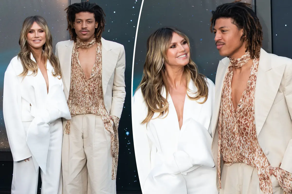 Heidi Klum’s son Henry Samuel, 20, towers over model on red carpet