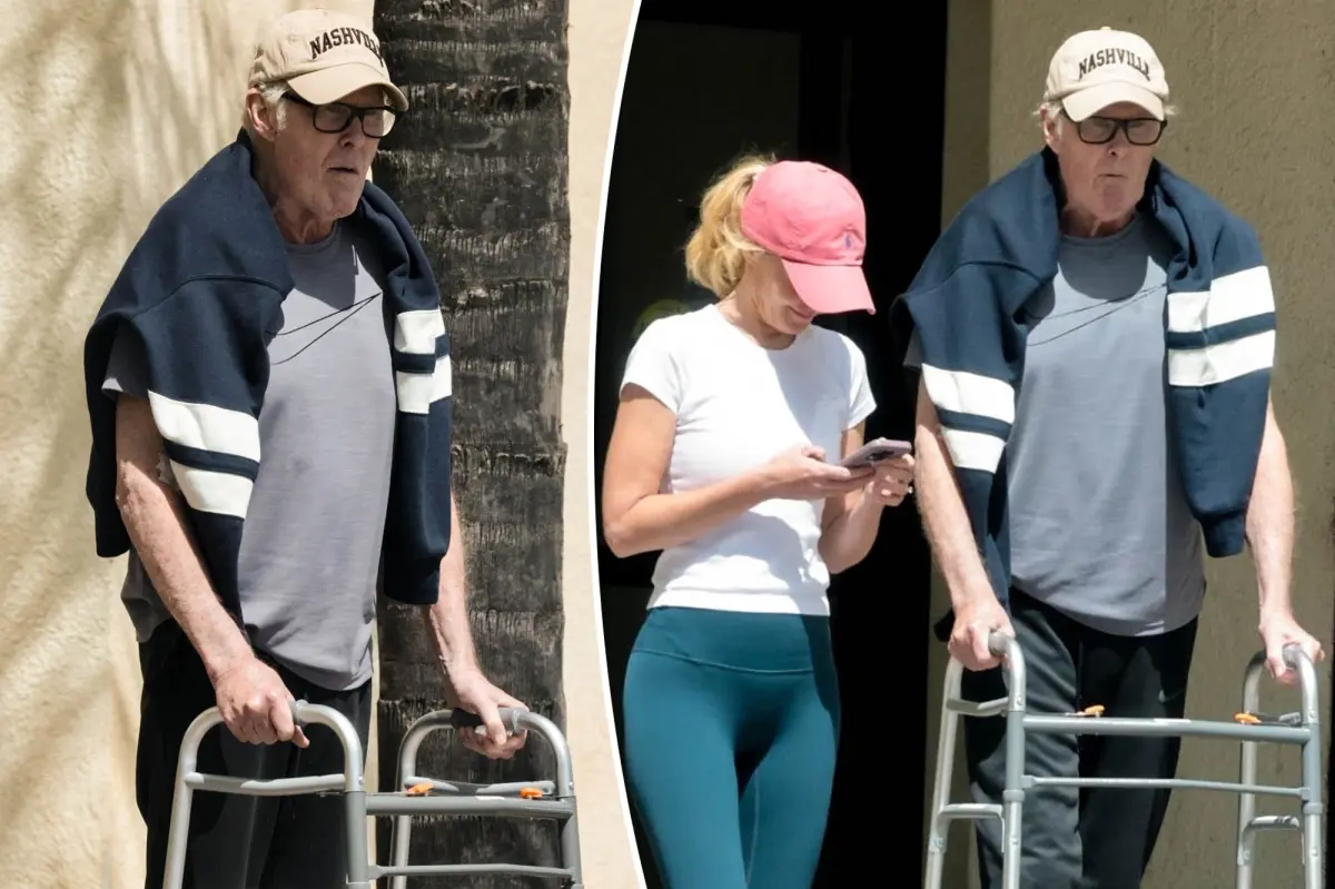 David Hasselhoff uses walker during rare outing with wife Hayley Roberts