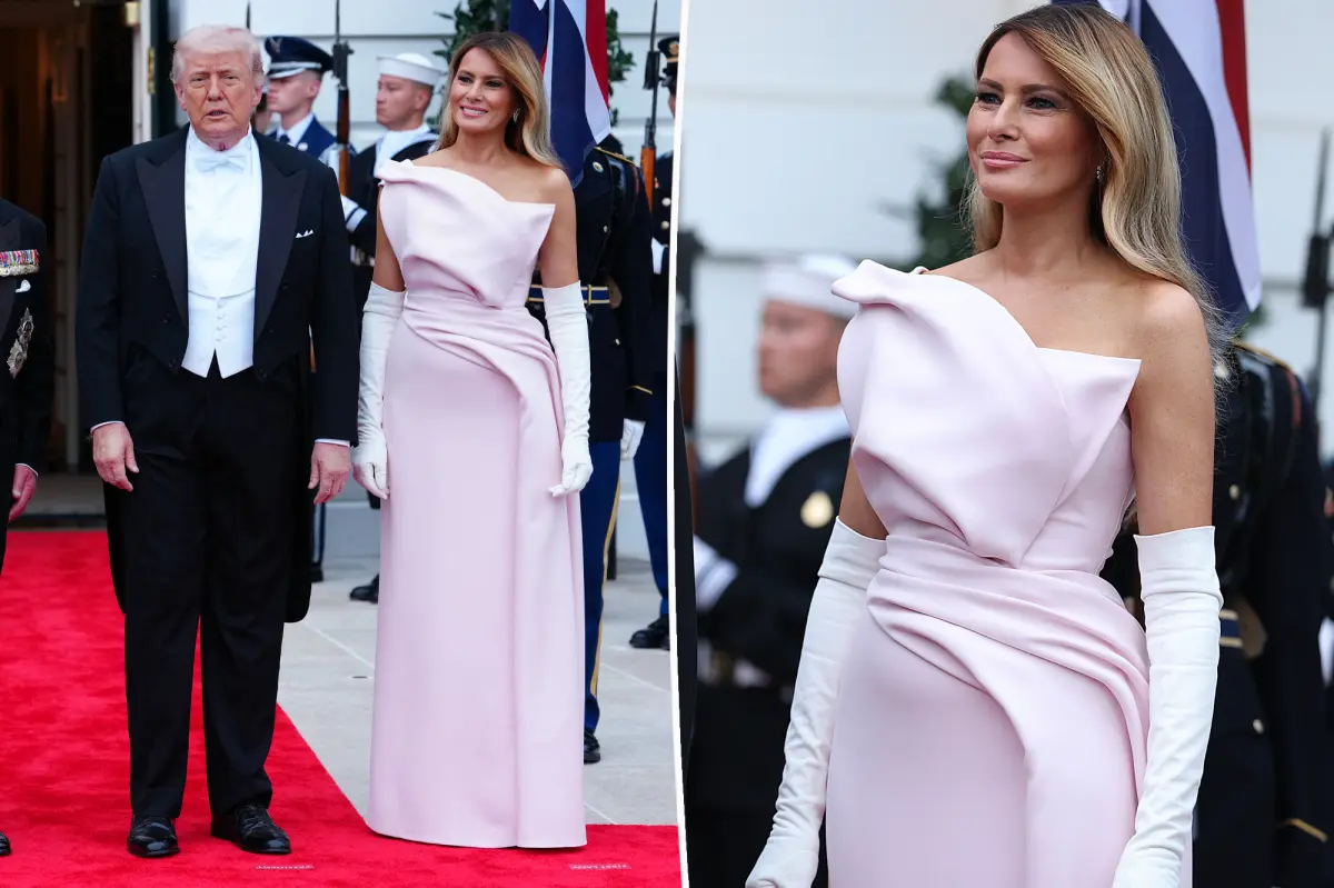 Melania Trump is pretty in pink in couture Dior gown at state dinner