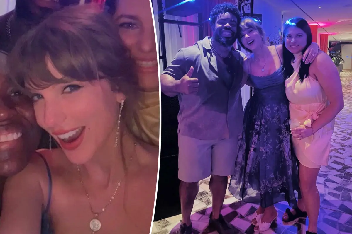 Taylor Swift rocks TK in new photos from Chiefs player George Karlaftis’ Greece wedding