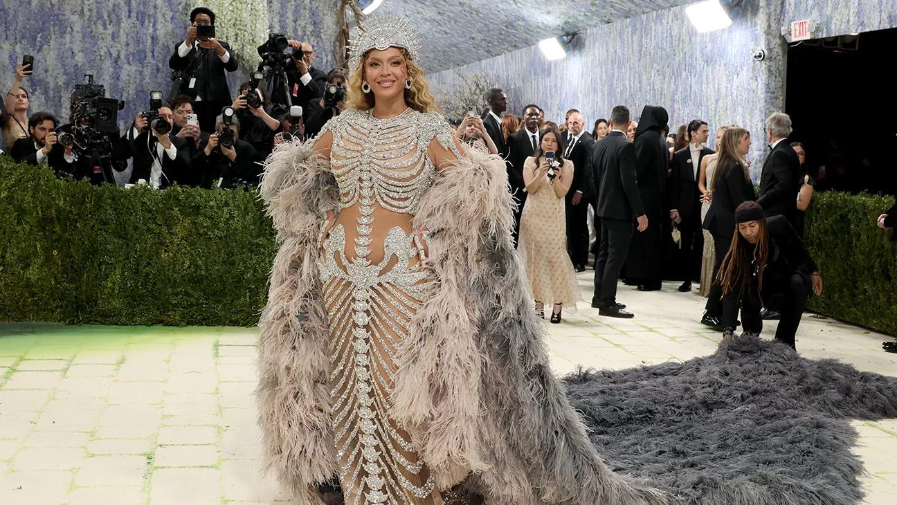 Beyoncé Wears Bejeweled Skeletal Dress