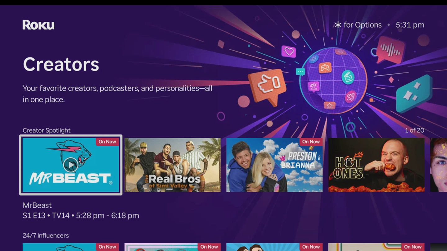 Roku Launches New Creator Hub with Free Creator Content